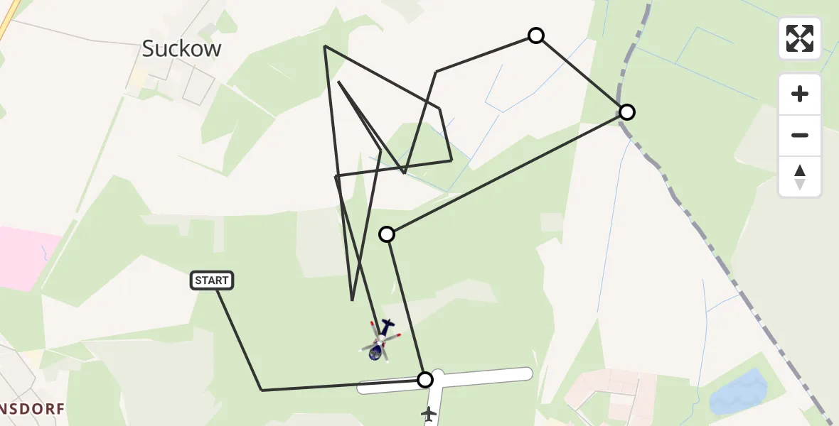 Flugroute Polizeihubschrauber Güstrow - Güstrow Flugplatz, 14 April 2026, 09:20