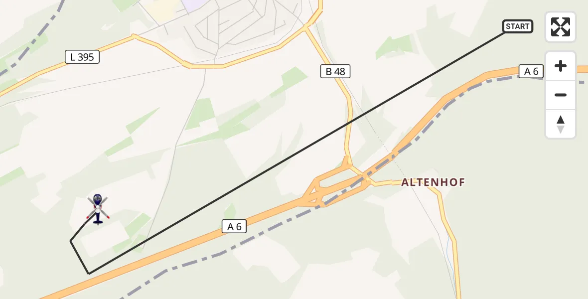 Flugroute Polizeihubschrauber Enkenbach-Alsenborn - Enkenbach-Alsenborn, 14 April 2026, 09:37