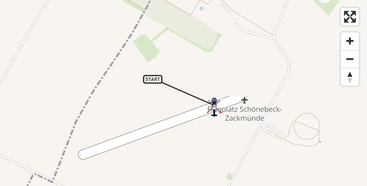 Flugroute Polizeihubschrauber Schönebeck-Zackmünde Flugplatz - Schönebeck-Zackmünde Flugplatz, 14 April 2026, 09:40