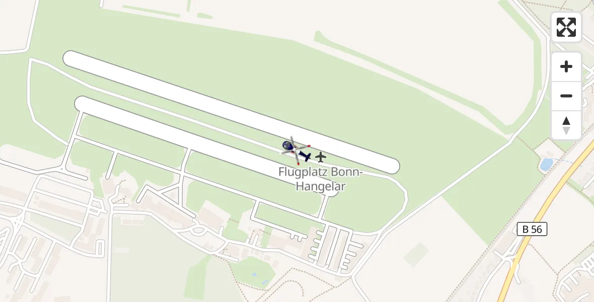 Flugroute Polizeihubschrauber Bonn-Hangelar Flugplatz - Bonn-Hangelar Flugplatz, 14 April 2026, 09:42
