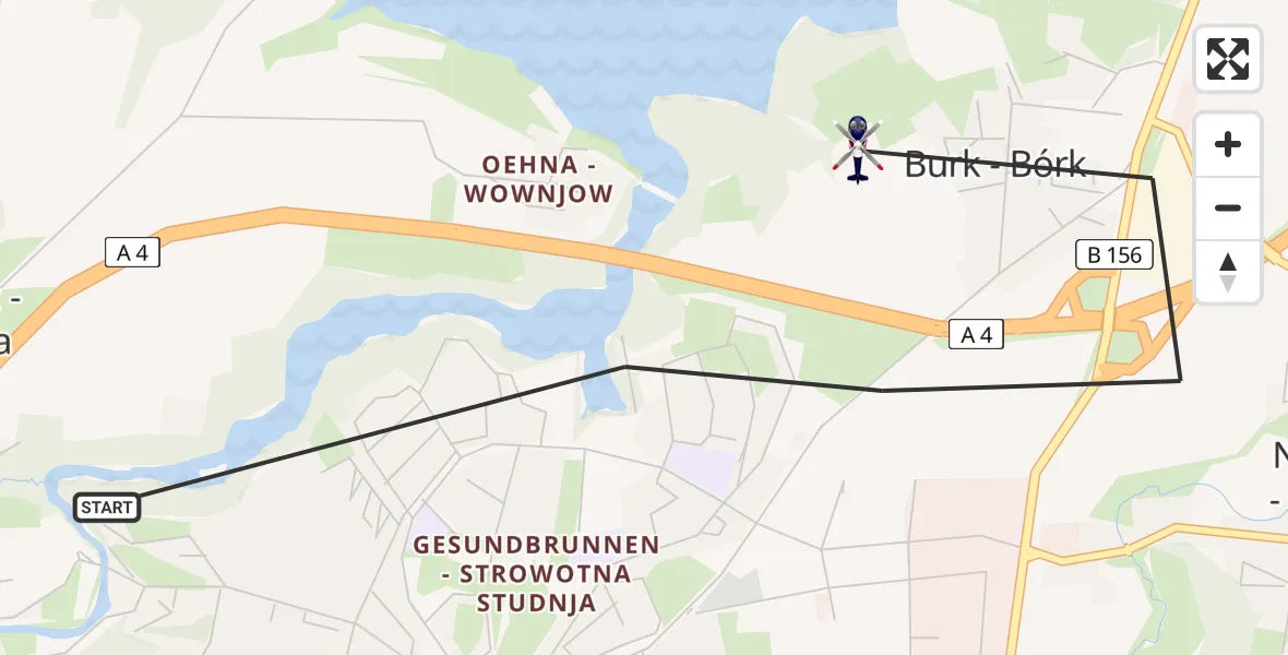 Flugroute Polizeihubschrauber Bautzen - Bautzen, 14 April 2026, 09:46