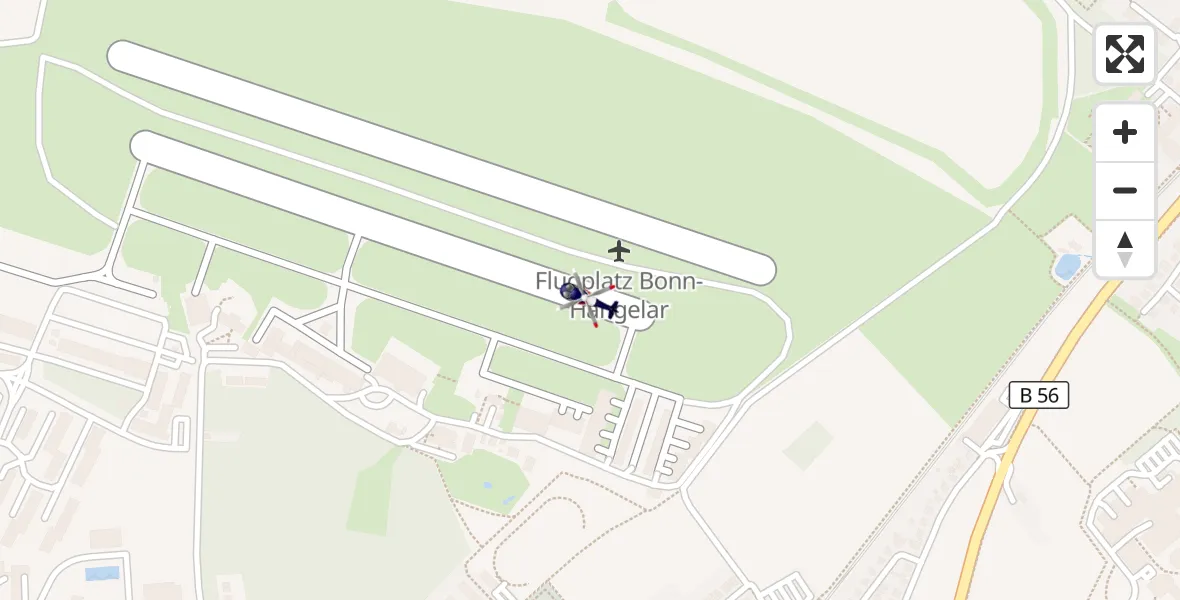 Flugroute Polizeihubschrauber Bonn-Hangelar Flugplatz - Bonn-Hangelar Flugplatz, 14 April 2026, 09:46