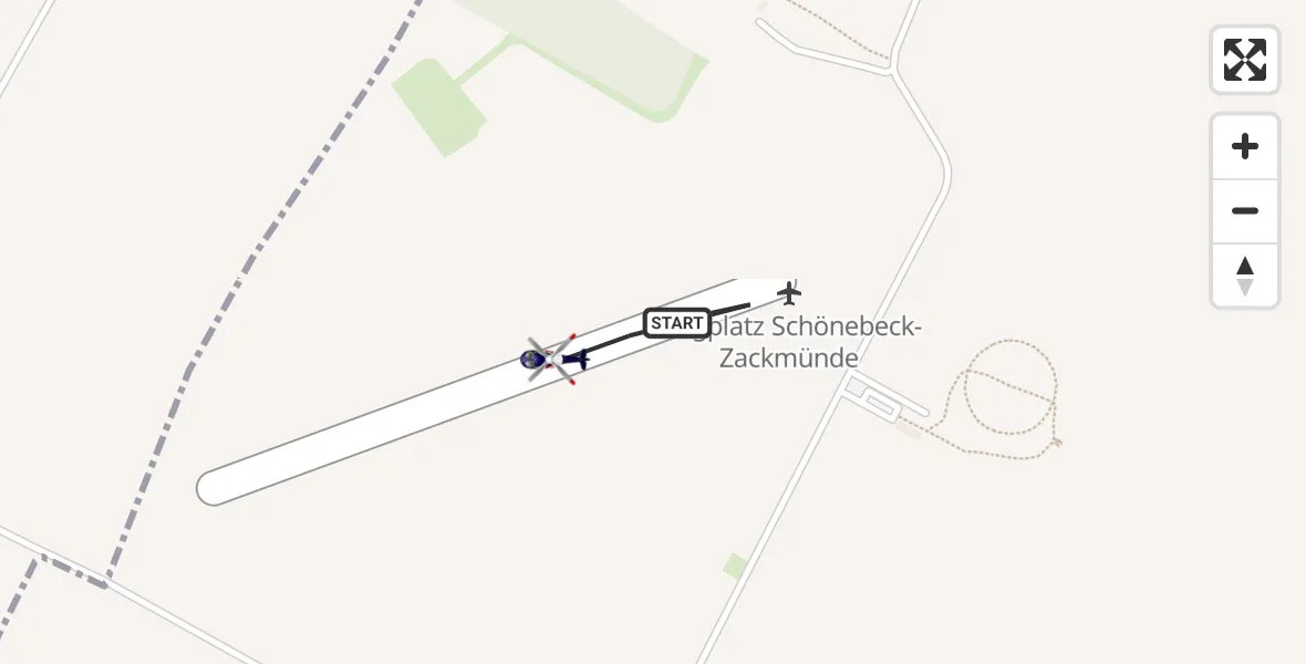 Flugroute Polizeihubschrauber Schönebeck-Zackmünde Flugplatz - Schönebeck-Zackmünde Flugplatz, 14 April 2026, 09:51