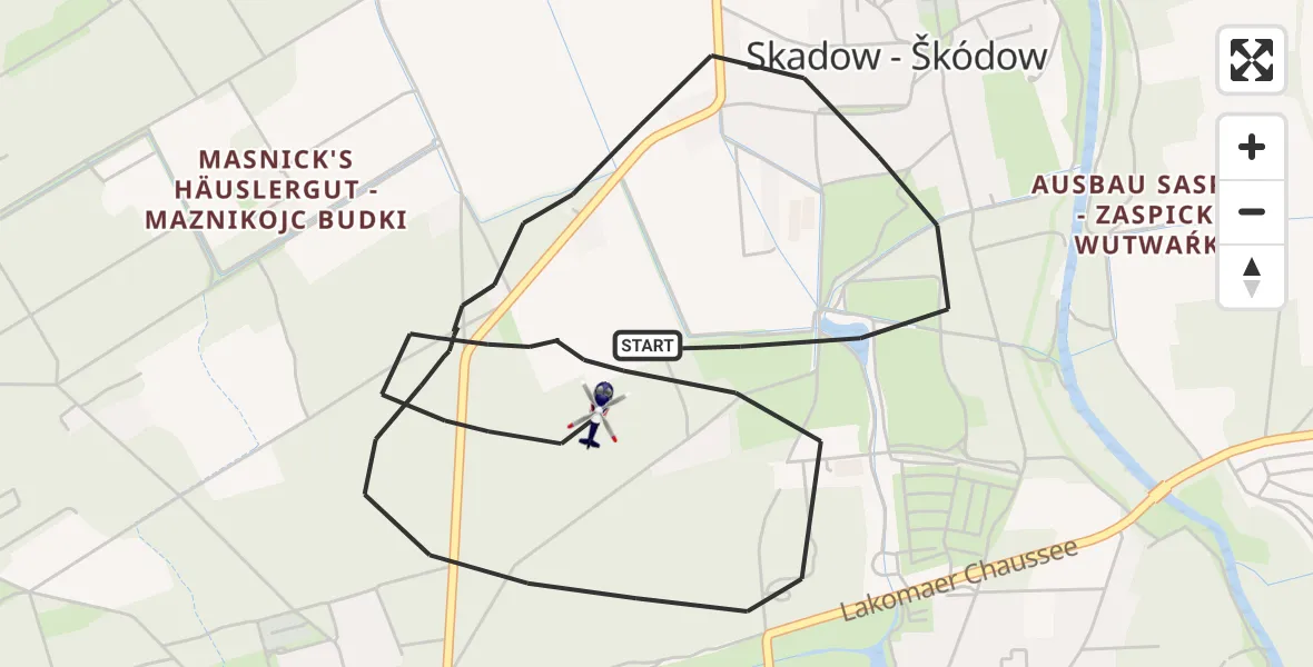Flugroute Polizeihubschrauber Cottbus - Cottbus, 14 April 2026, 10:04