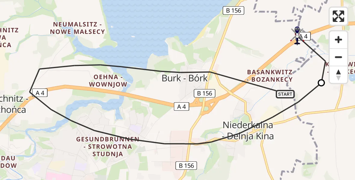 Flugroute Polizeihubschrauber Bautzen - Bautzen, 14 April 2026, 10:09