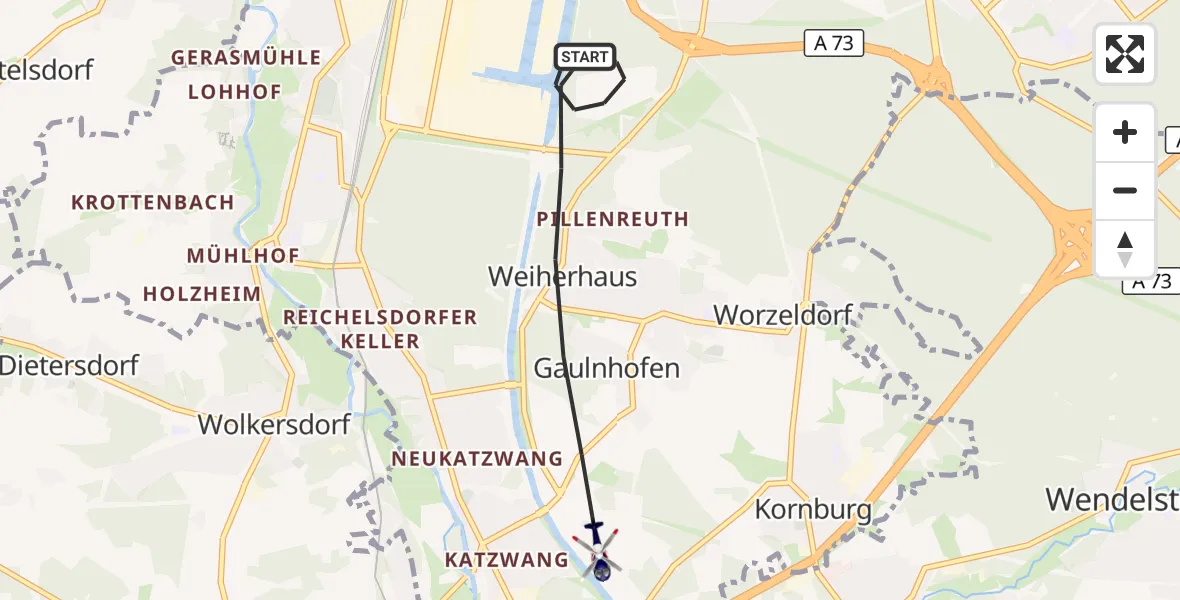 Flugroute Polizeihubschrauber Nürnberg - Nürnberg, 14 April 2026, 10:23