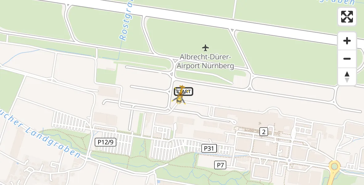 Flugroute Rettungshubschrauber Flughafen Nuremberg - Flughafen Nuremberg, 14 April 2026, 11:03