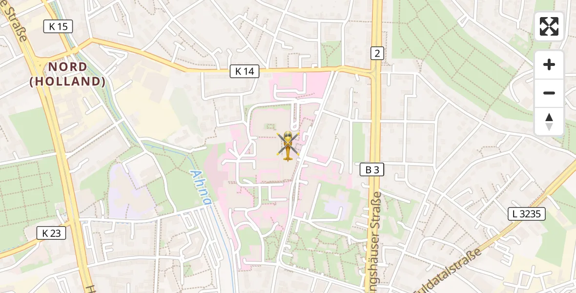 Flugroute Rettungshubschrauber Kassel - Kassel, 14 April 2026, 11:34