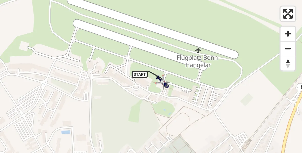Flugroute Polizeihubschrauber Bonn-Hangelar Flugplatz - Bonn-Hangelar Flugplatz, 14 April 2026, 11:39