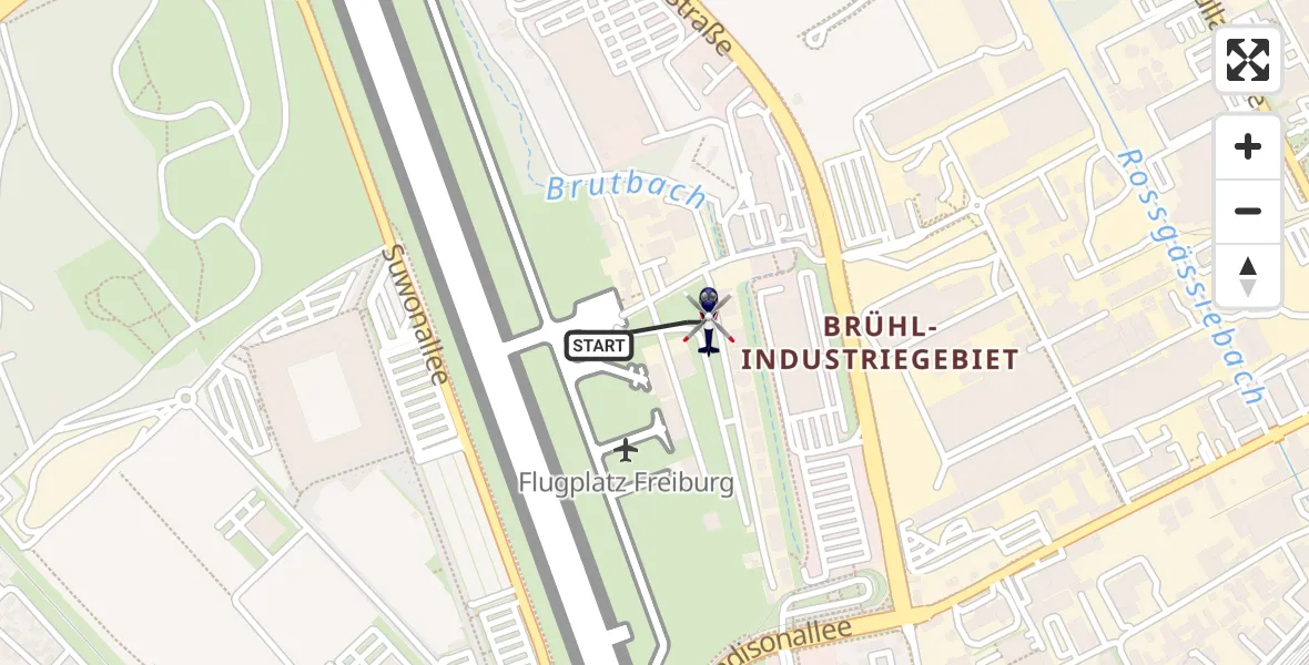 Flugroute Polizeihubschrauber Freiburg im Breisgau Flugplatz - Freiburg im Breisgau Flugplatz, 14 April 2026, 11:45