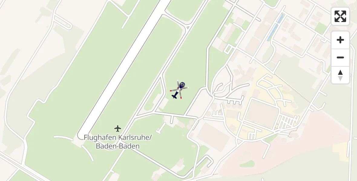 Flugroute Polizeihubschrauber Karlsruhe Baden-Baden Flughafen - Karlsruhe Baden-Baden Flughafen, 14 April 2026, 11:50