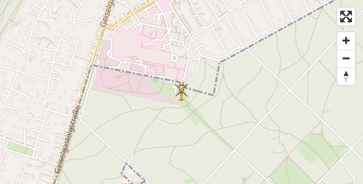Flugroute Rettungshubschrauber ADAC Air Rescue Center Hubschrauberlandeplatz (Christoph 1) - ADAC Air Rescue Center Hubschrauberlandeplatz (Christoph 1), 14 April 2026, 12:02