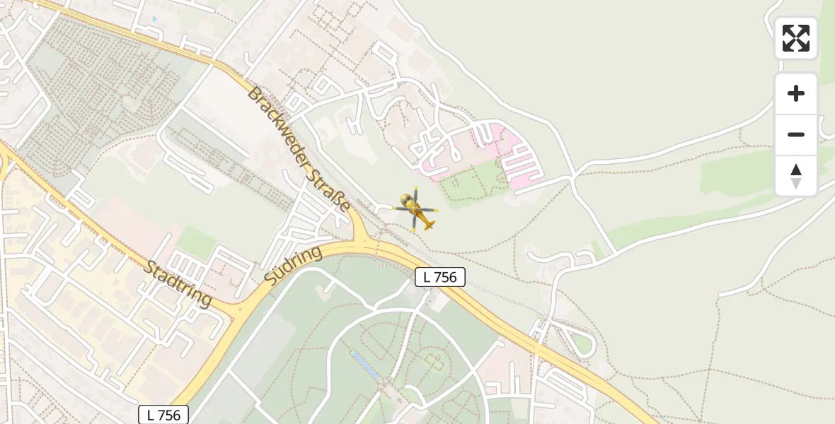Flugroute Rettungshubschrauber Luftrettungszentrum Bielefeld - Luftrettungszentrum Bielefeld, 14 April 2026, 12:08