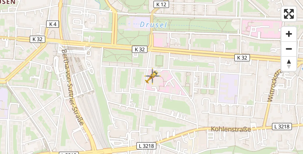 Flugroute Rettungshubschrauber Kassel - Kassel, 14 April 2026, 12:27