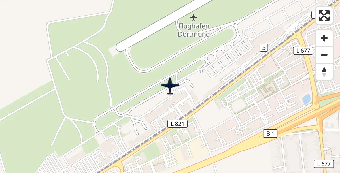 Flugroute Polizeiflugzeug Dortmund Flughafen - Dortmund Flughafen, 14 April 2026, 12:36