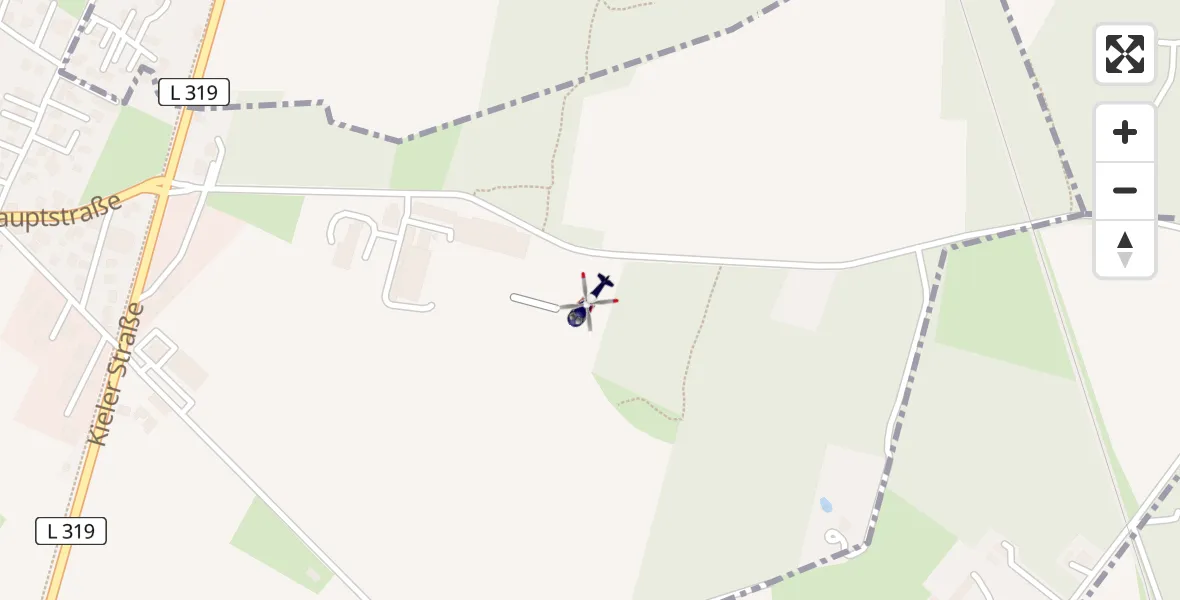 Flugroute Polizeihubschrauber Bad Bramstedt Hubschrauberlandeplatz - Bad Bramstedt Hubschrauberlandeplatz, 14 April 2026, 12:37