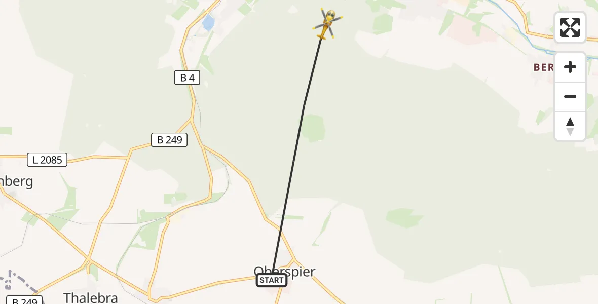 Flugroute Rettungshubschrauber Sondershausen - Sondershausen, 14 April 2026, 13:38