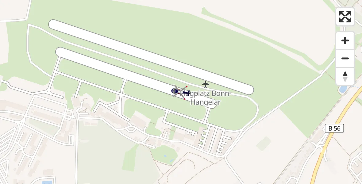 Flugroute Polizeihubschrauber Bonn-Hangelar Flugplatz - Bonn-Hangelar Flugplatz, 14 April 2026, 13:43