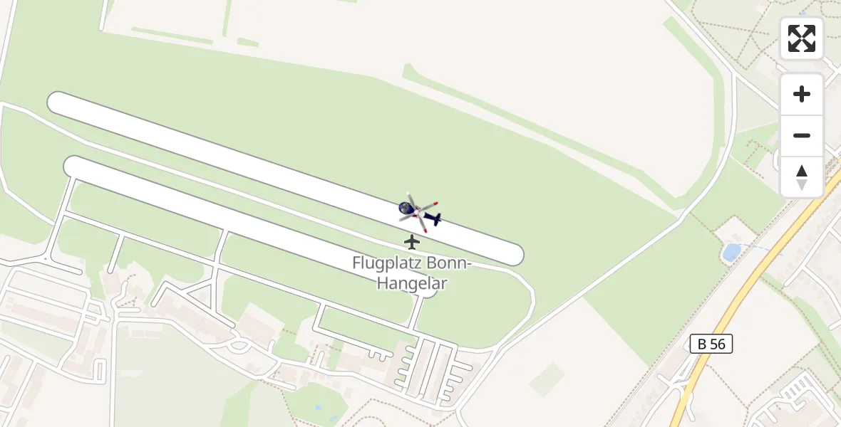Flugroute Polizeihubschrauber Bonn-Hangelar Flugplatz - Bonn-Hangelar Flugplatz, 14 April 2026, 13:43