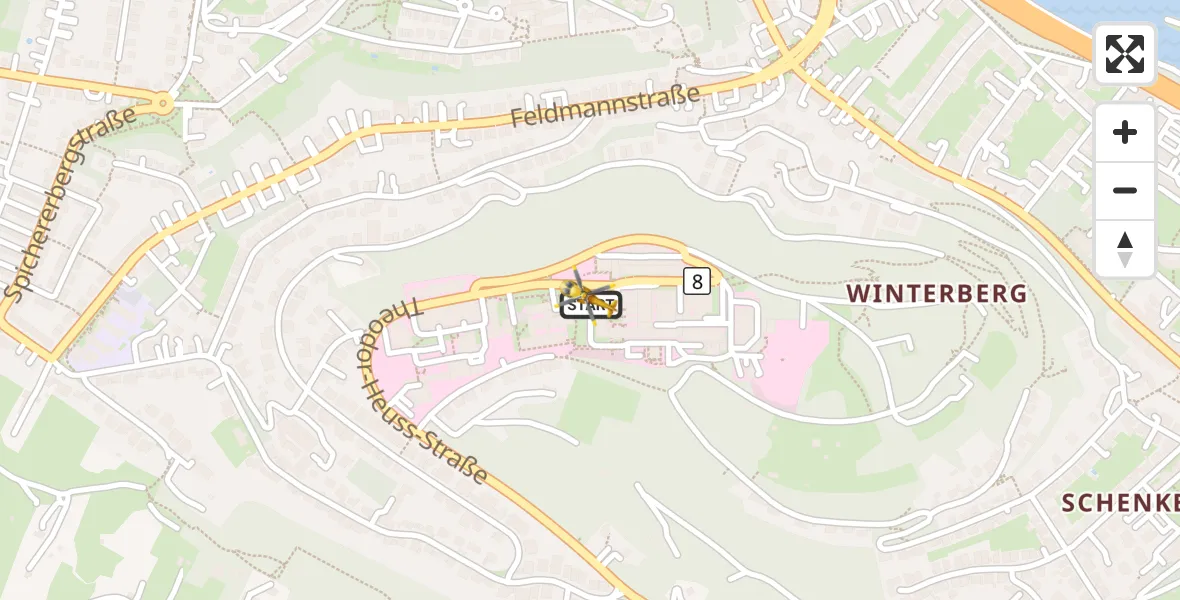 Flugroute Rettungshubschrauber Saarbrücken - Saarbrücken, 14 April 2026, 14:06