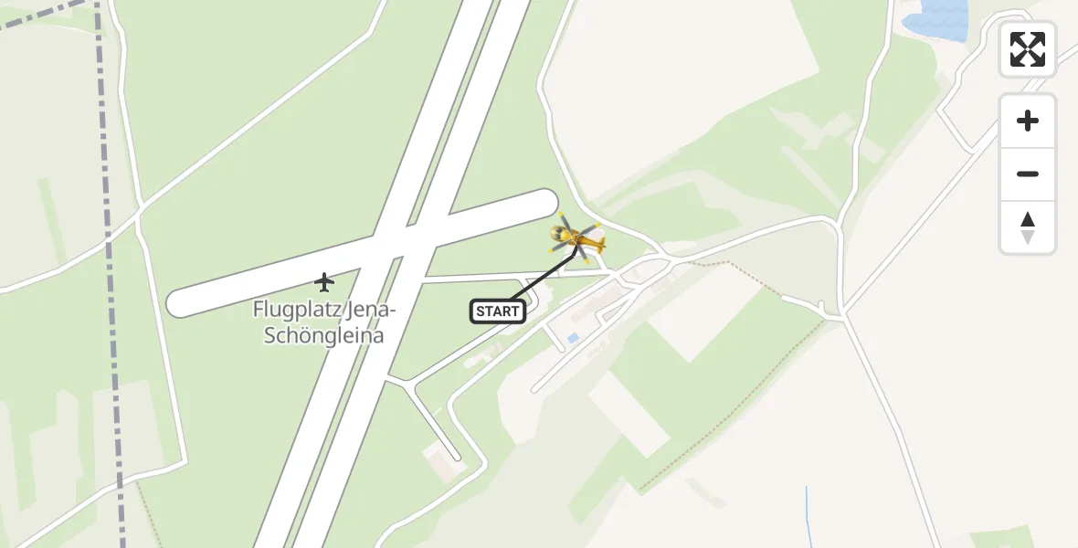 Flugroute Rettungshubschrauber Jena-Schöngleina Flugplatz - Jena-Schöngleina Flugplatz, 14 April 2026, 14:32