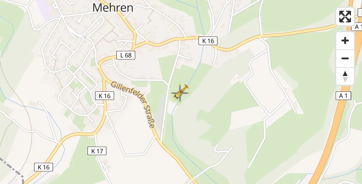 Flugroute Ambulanzhubschrauber Mehren - Mehren, 14 April 2026, 15:41