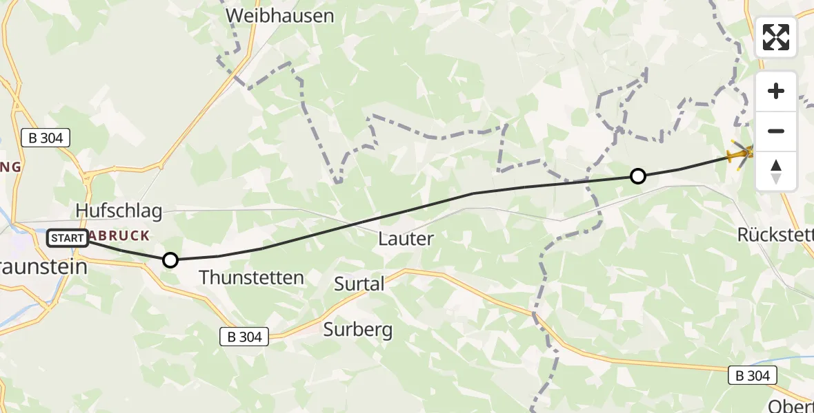 Flugroute Rettungshubschrauber Traunstein - Teisendorf, 14 April 2026, 15:46