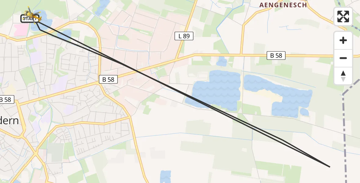 Flugroute Rettungshubschrauber Geldern - Geldern, 14 April 2026, 15:49