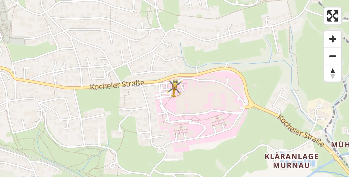 Flugroute Rettungshubschrauber Murnau Accident Hospital - Murnau Accident Hospital, 14 April 2026, 15:56