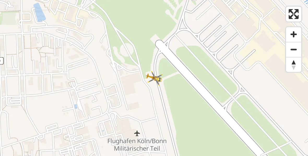 Flugroute Ambulanzhubschrauber Köln Bonn Flughafen - Köln Bonn Flughafen, 14 April 2026, 18:59