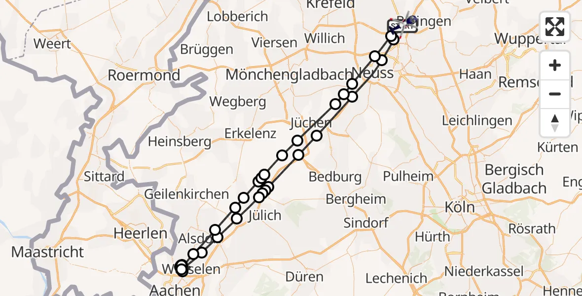 Flugroute Polizeihubschrauber Düsseldorf Flughafen - Düsseldorf Flughafen, 14 April 2026, 19:38