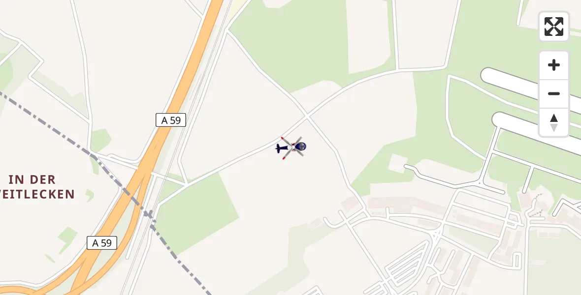 Flugroute Polizeihubschrauber Sankt Augustin - Sankt Augustin, 14 April 2026, 19:59
