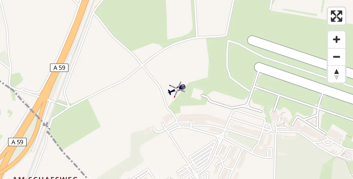 Flugroute Polizeihubschrauber Sankt Augustin - Sankt Augustin, 14 April 2026, 22:21