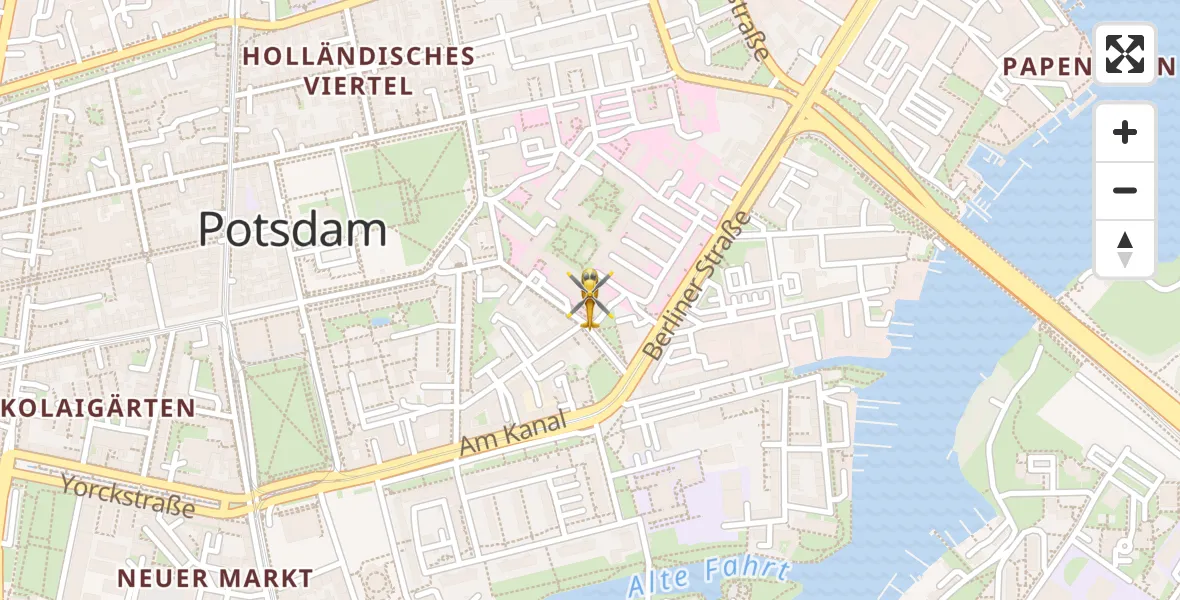 Flugroute Rettungshubschrauber Ernst von Bergmann Clinic Hubschrauberlandeplatz - Ernst von Bergmann Clinic Hubschrauberlandeplatz, 14 April 2026, 23:35