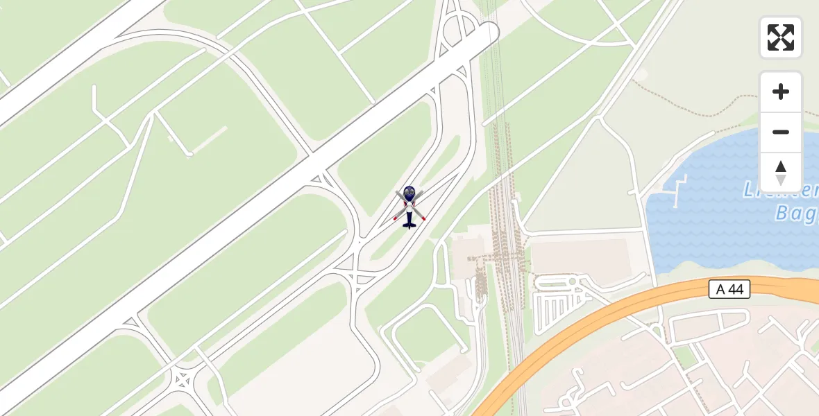 Flugroute Polizeihubschrauber Düsseldorf Flughafen - Düsseldorf Flughafen, 15 April 2026, 01:01