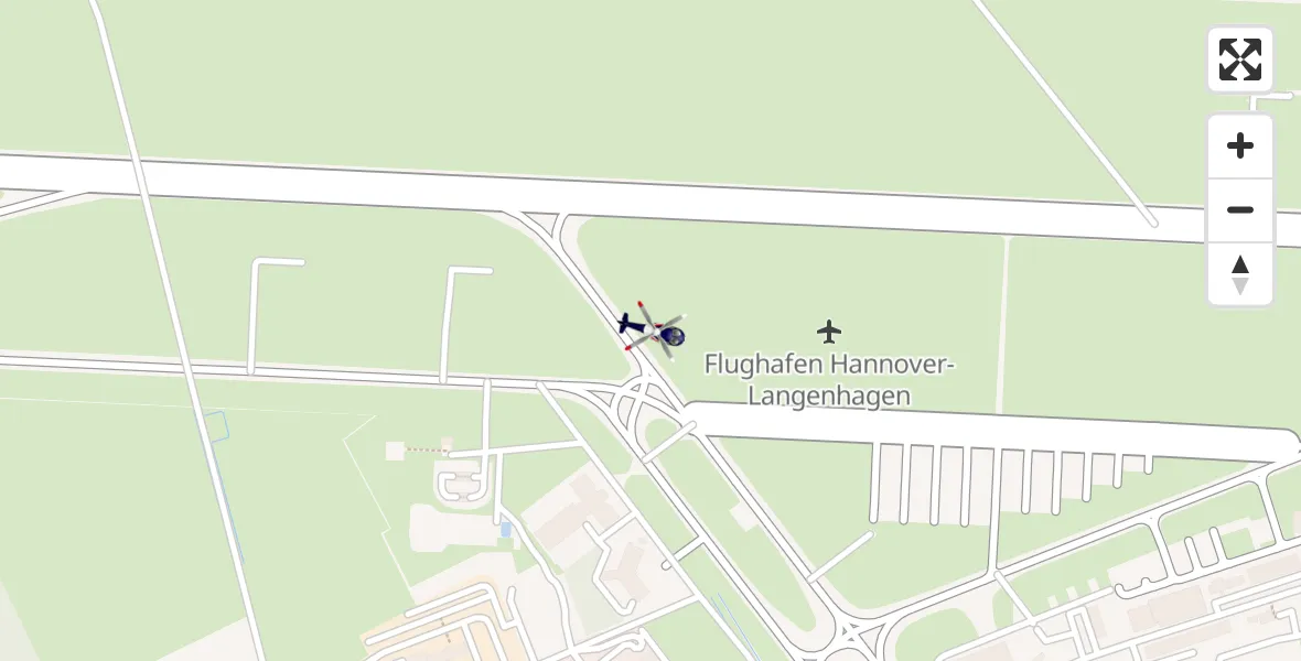 Flugroute Polizeihubschrauber Flughafen Hannover - Flughafen Hannover, 15 April 2026, 02:18