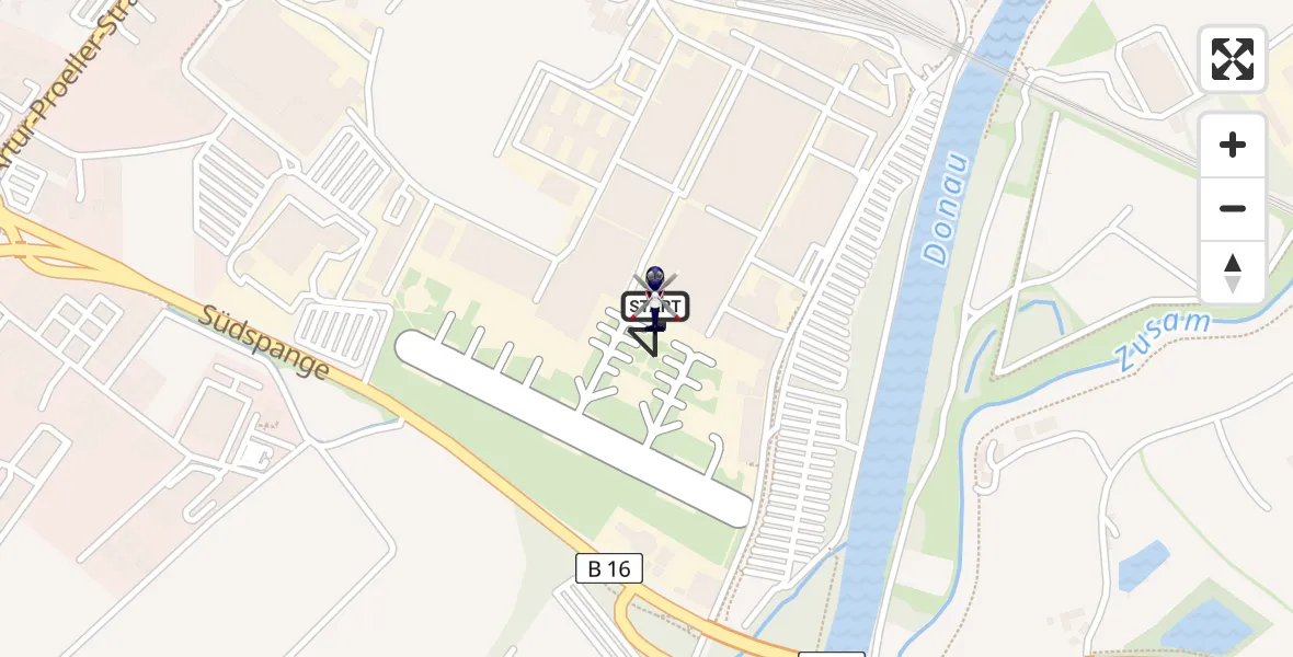 Flugroute Polizeihubschrauber Donauwörth Hubschrauberlandeplatz - Donauwörth Hubschrauberlandeplatz, 15 April 2026, 04:10