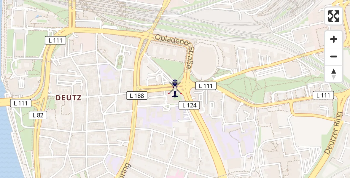 Flugroute Polizeihubschrauber Köln - Köln, 15 April 2026, 04:39