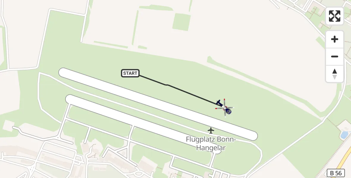 Flugroute Polizeihubschrauber Bonn-Hangelar Flugplatz - Bonn-Hangelar Flugplatz, 15 April 2026, 06:25