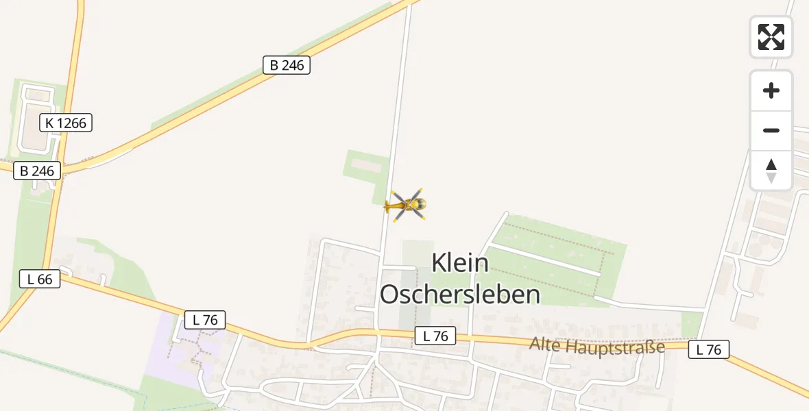Flugroute Rettungshubschrauber Oschersleben (Bode) - Oschersleben (Bode), 15 April 2026, 07:21