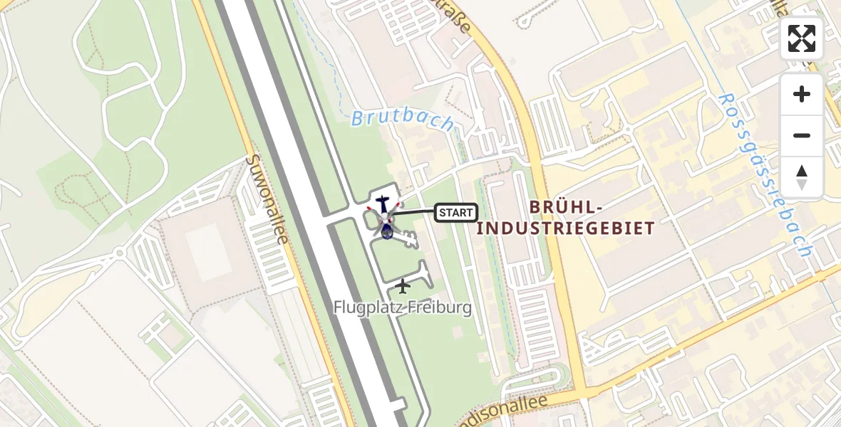 Flugroute Polizeihubschrauber Freiburg im Breisgau Flugplatz - Freiburg im Breisgau Flugplatz, 15 April 2026, 07:44