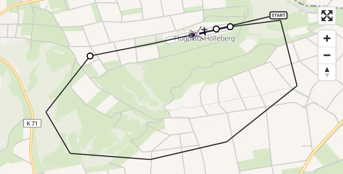 Flugroute Polizeihubschrauber Trendelburg - Hölleberg Flugplatz, 15 April 2026, 07:52