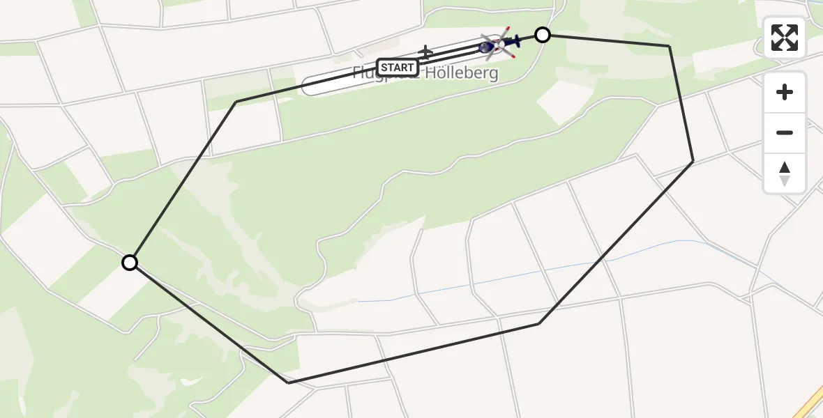Flugroute Polizeihubschrauber Hölleberg Flugplatz - Hölleberg Flugplatz, 15 April 2026, 07:58