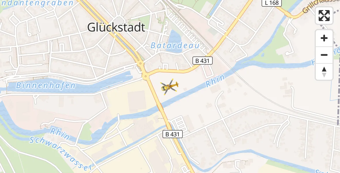Flugroute Rettungshubschrauber Glückstadt - Glückstadt, 15 April 2026, 09:47