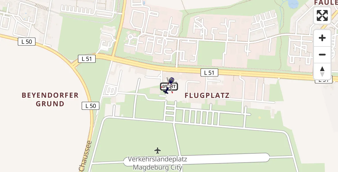 Flugroute Polizeihubschrauber Magdeburg - Magdeburg, 15 April 2026, 09:57