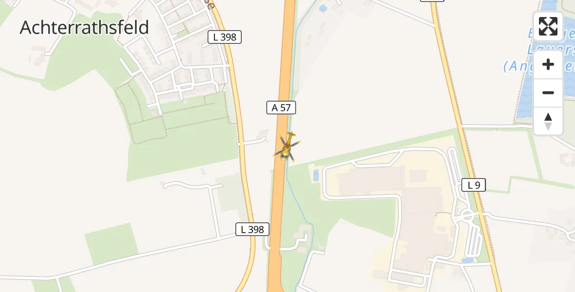 Flugroute Rettungshubschrauber Moers - Moers, 15 April 2026, 10:02