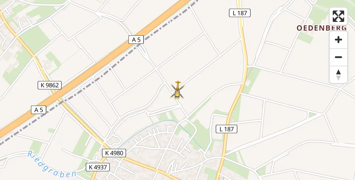 Flugroute Rettungshubschrauber Schallstadt - Schallstadt, 15 April 2026, 10:40