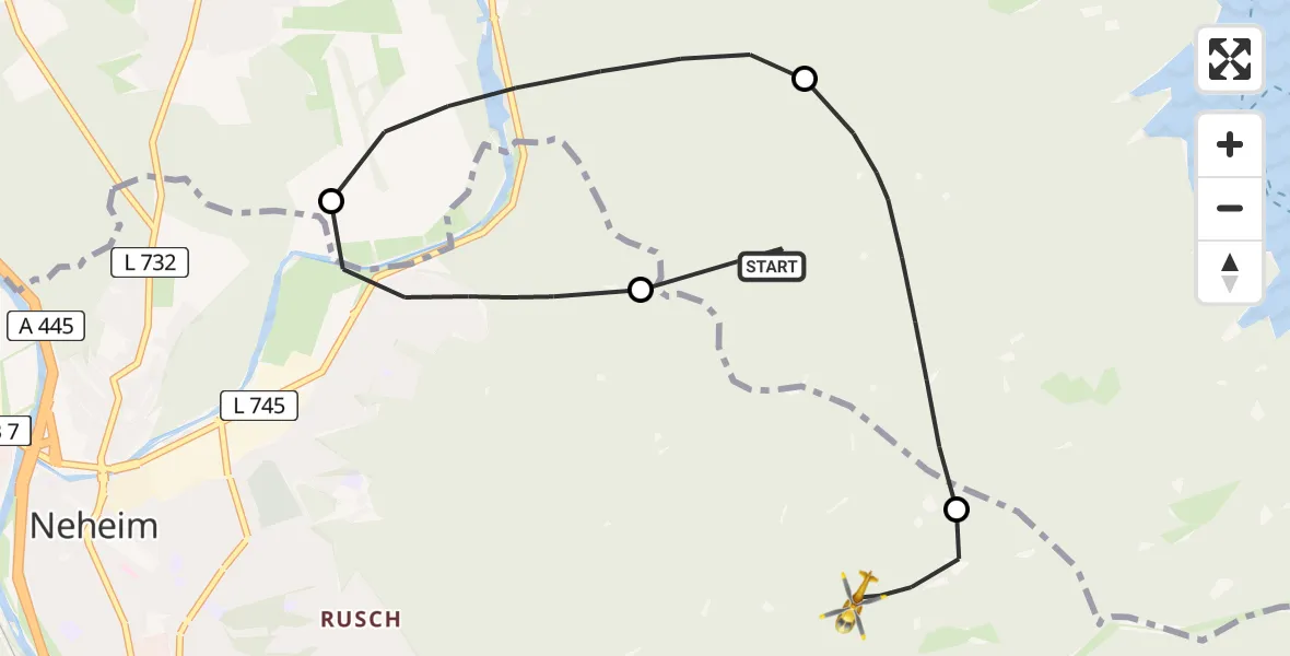 Flugroute Ambulanzhubschrauber Möhnesee - Arnsberg, 15 April 2026, 10:46