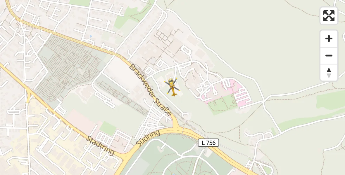 Flugroute Rettungshubschrauber Luftrettungszentrum Bielefeld - Luftrettungszentrum Bielefeld, 15 April 2026, 10:51