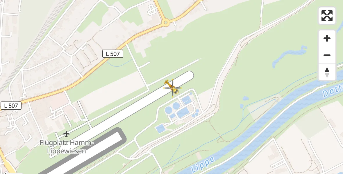 Flugroute Rettungshubschrauber Hamm-Lippewiesen Flugplatz - Hamm-Lippewiesen Flugplatz, 15 April 2026, 11:32